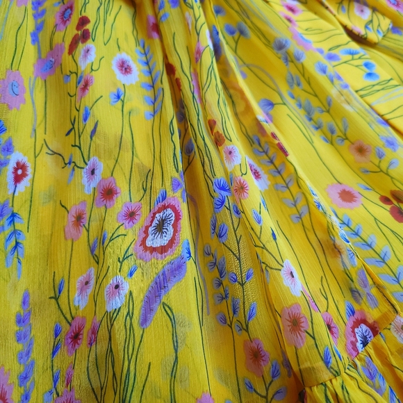 ALEXIS Edyta Floral One-Shoulder Yellow Floral Ruffle Mini Dress - Picture 6 of 10